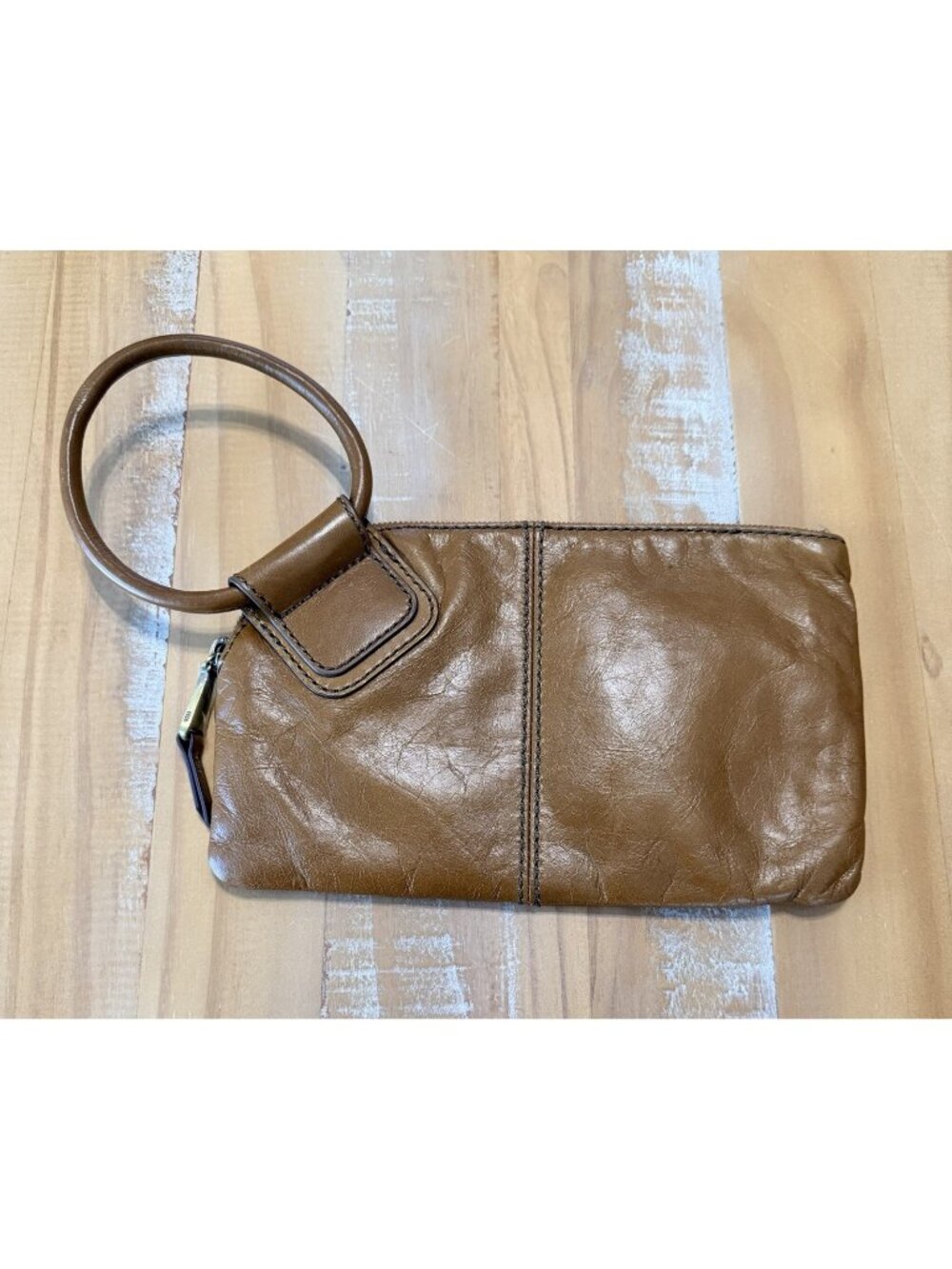 HOBO the Sable Leather Ring Handle Wristlet Hippie 70s Retro Groove Festival